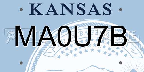 MA0U7B Kansas License Plate