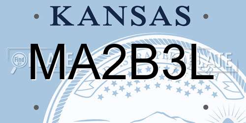 MA2B3L Kansas License Plate