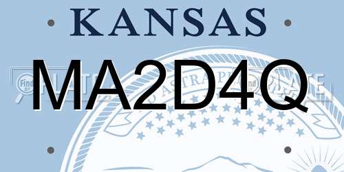 MA2D4Q Kansas License Plate