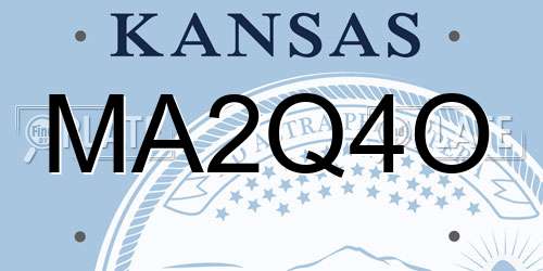 MA2Q4O Kansas License Plate