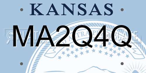 MA2Q4Q Kansas License Plate