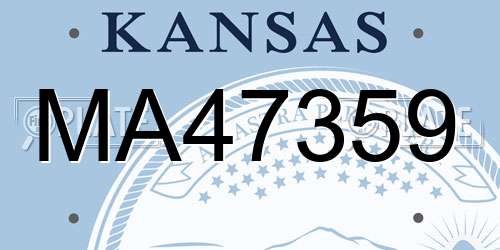 MA47359 Kansas License Plate