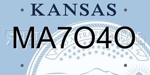 MA7O4O Kansas License Plate