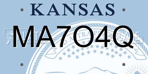 MA7O4Q Kansas License Plate