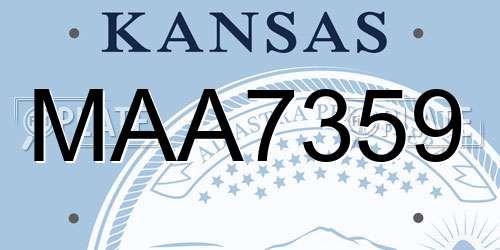 MAA7359 Kansas License Plate