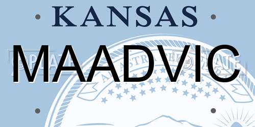 MAADVIC Kansas License Plate