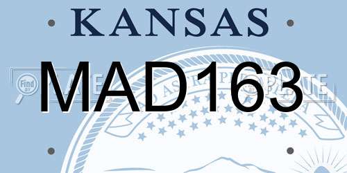 MAD163 Kansas License Plate