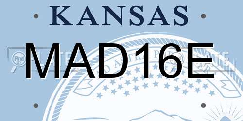 MAD16E Kansas License Plate
