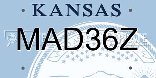 MAD36Z Kansas License Plate
