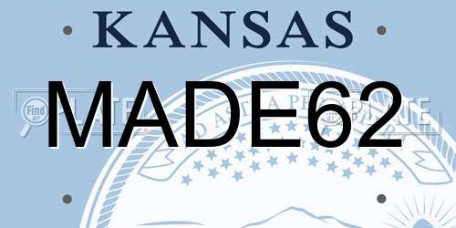 MADE62 Kansas License Plate