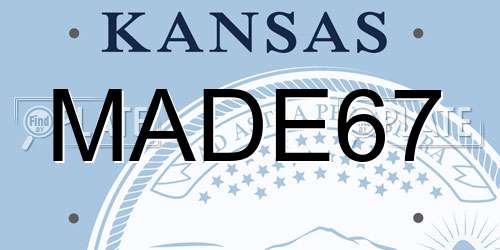 MADE67 Kansas License Plate