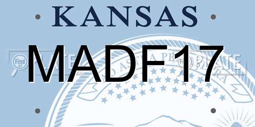 MADF17 Kansas License Plate