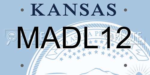 MADL12 Kansas License Plate