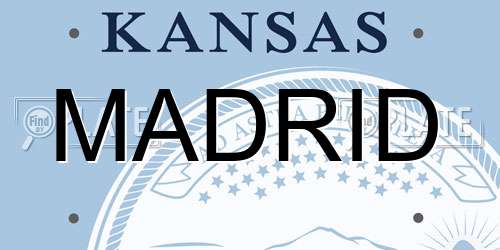 MADRID Kansas License Plate