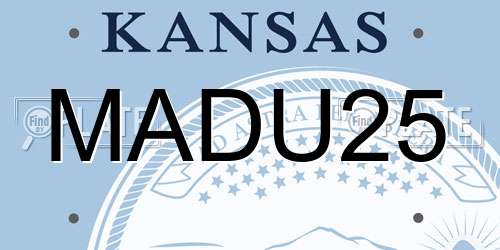 MADU25 Kansas License Plate