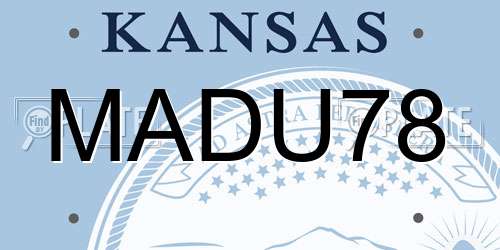MADU78 Kansas License Plate