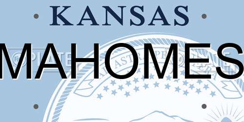 MAHOMES Kansas License Plate