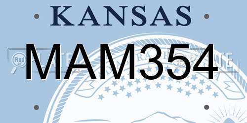 MAM354 Kansas License Plate