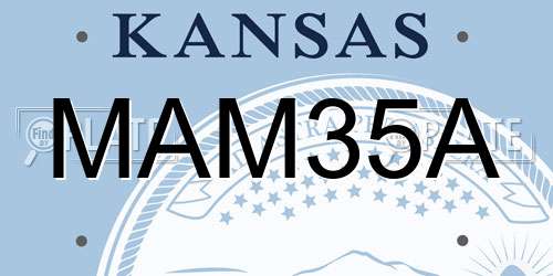 MAM35A Kansas License Plate