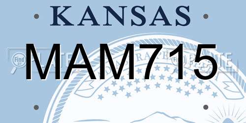 MAM715 Kansas License Plate