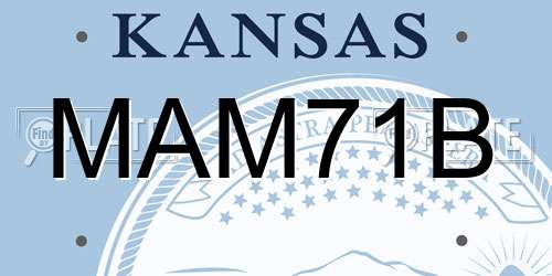 MAM71B Kansas License Plate