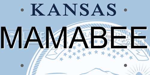MAMABEE Kansas License Plate