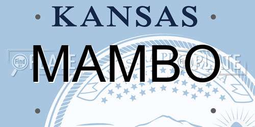 MAMBO Kansas License Plate