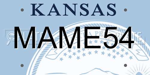 MAME54 Kansas License Plate