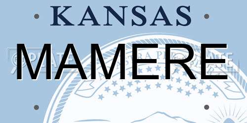 MAMERE Kansas License Plate