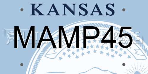 MAMP45 Kansas License Plate
