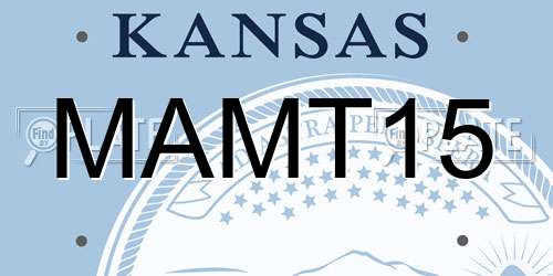 MAMT15 Kansas License Plate