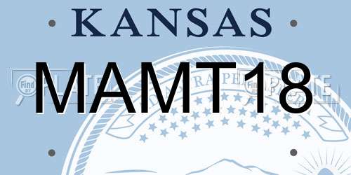 MAMT18 Kansas License Plate