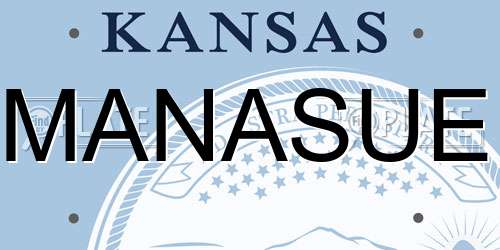 MANASUE Kansas License Plate