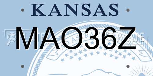 MAO36Z Kansas License Plate