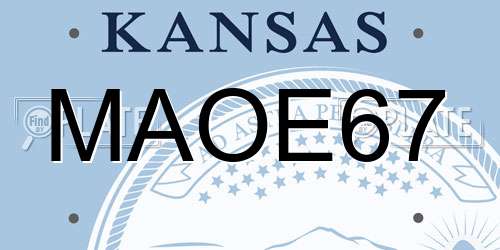 MAOE67 Kansas License Plate