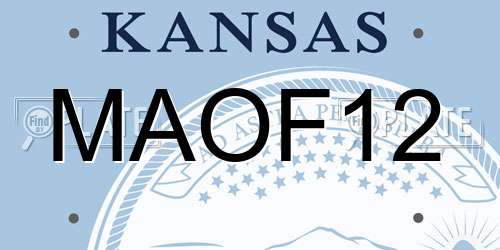 MAOF12 Kansas License Plate