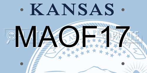 MAOF17 Kansas License Plate