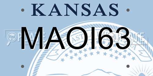 MAOI63 Kansas License Plate