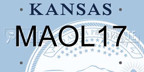 MAOL17 Kansas License Plate