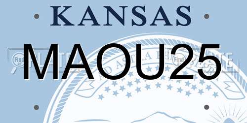 MAOU25 Kansas License Plate