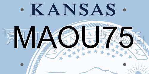 MAOU75 Kansas License Plate