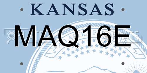 MAQ16E Kansas License Plate