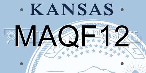 MAQF12 Kansas License Plate