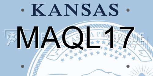 MAQL17 Kansas License Plate