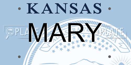 MARY Kansas License Plate