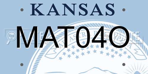 MAT04O Kansas License Plate