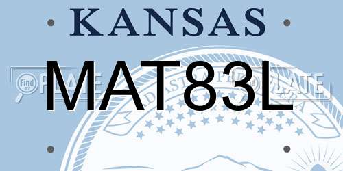 MAT83L Kansas License Plate
