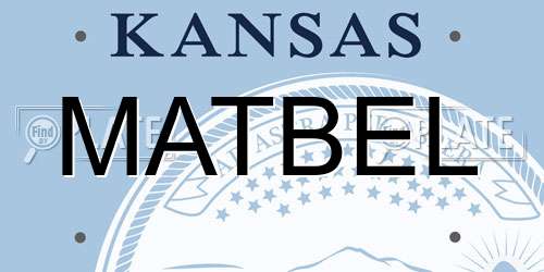 MATBEL Kansas License Plate