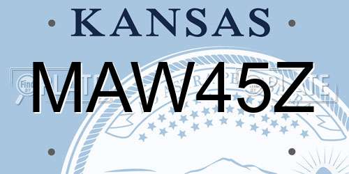 MAW45Z Kansas License Plate