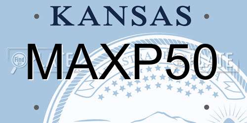MAXP50 Kansas License Plate
